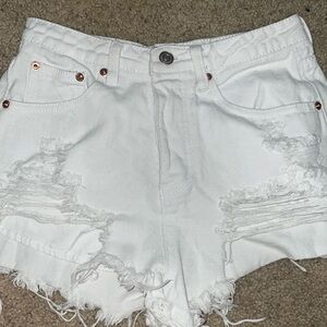 white jean shorts